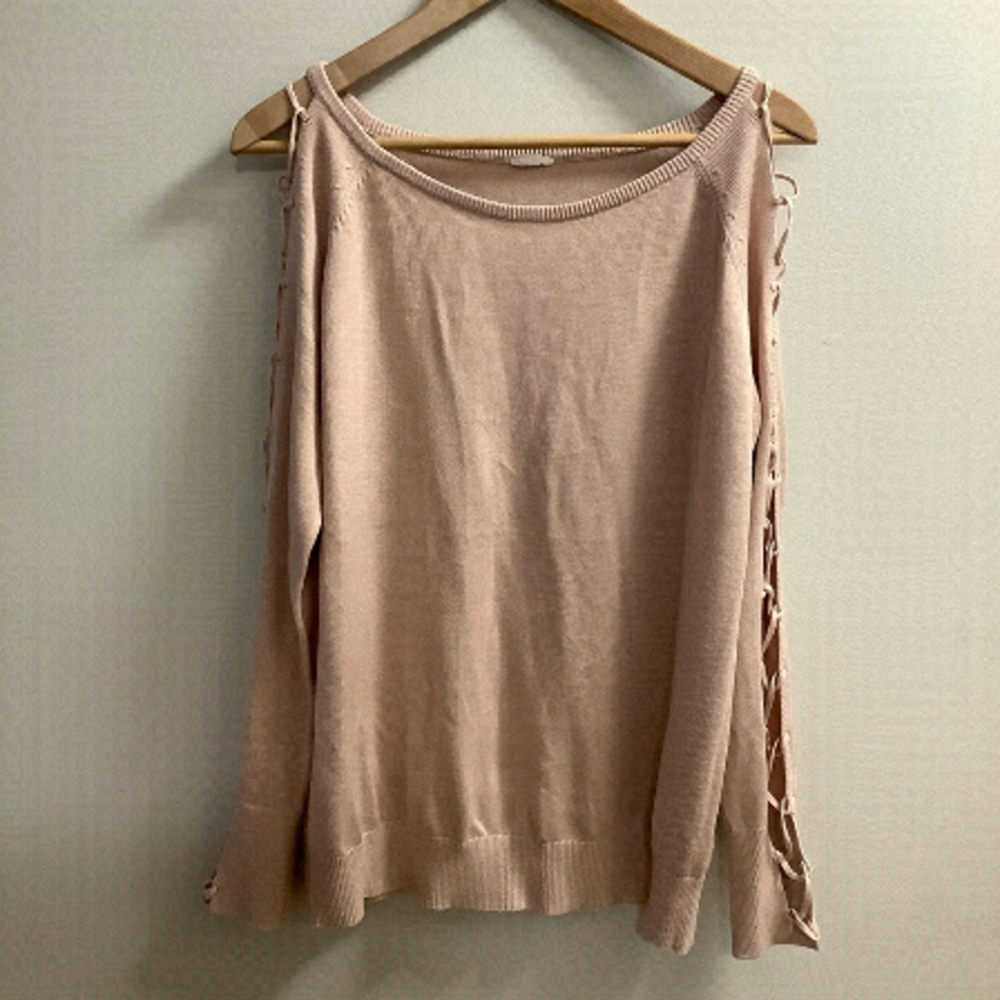 Garage Sweater with lace up sleeves. Size L